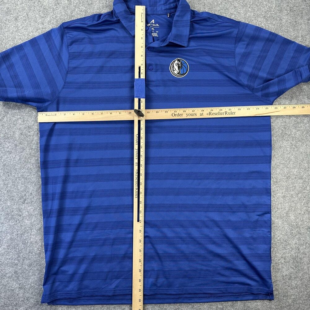 Dallas Mavericks Shirt Mens XL Blue NBA Basketball Antigua Striped Golf Polo - Picture 6 of 9